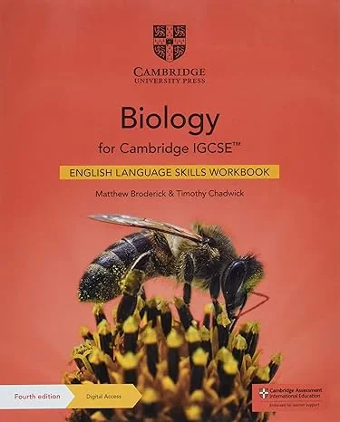 Coperta cărții "Biology for Cambridge IGCSE™ English Language Skills Workbook with Digital Access (2 Years) (Cambridge International IGCSE)" de Matthew Broderick, Timothy Chadwick