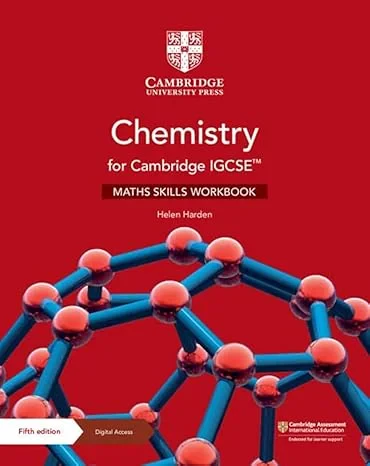 Coperta cărții "Chemistry for Cambridge IGCSE™ Maths Skills Workbook with Digital Access (2 Years) (Cambridge International IGCSE) 5th Edition" de Helen Harden