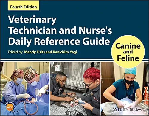 Coperta cărții "Veterinary Technician and Nurse's Daily Reference Guide: Canine and Feline" de Mandy Fults, Kenichiro Yagi