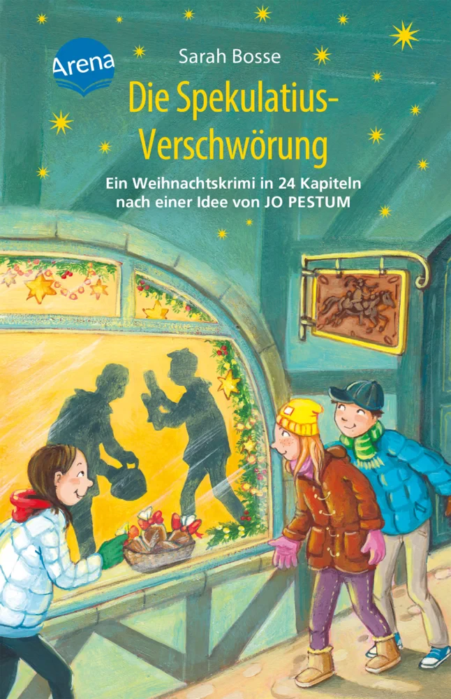 Coperta cărții "Die Spekulatius-Verschworung. Ein Weihnachtskrimi in 24 Kapiteln nach einer Idee von Jo Pestum" de Sarah, Bosse