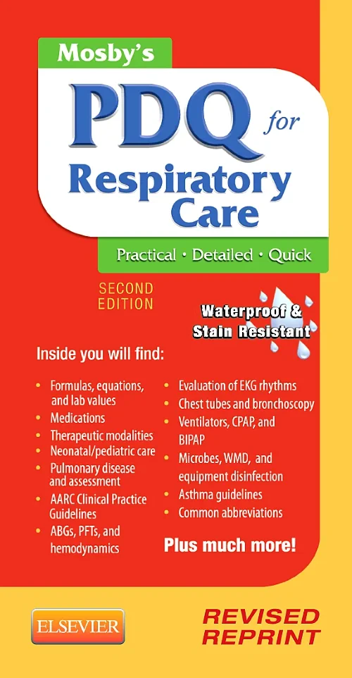 Coperta cărții "Mosby's PDQ for Respiratory Care - Revised Reprint" de autor necunoscut