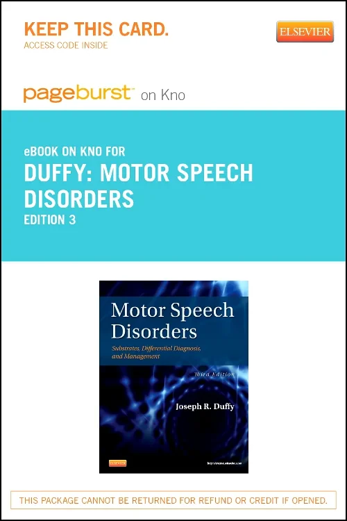 Motor Speech Disorders- Elsevier eBook on Intel Ed...