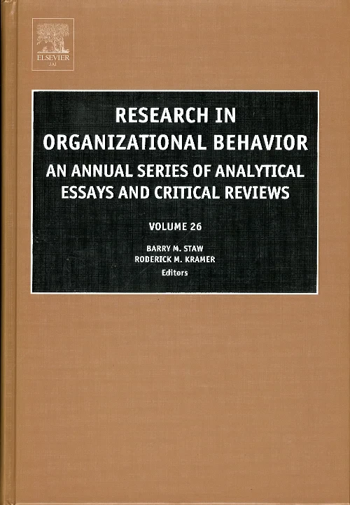 Coperta cărții "Research in Organizational Behavior" de autor necunoscut