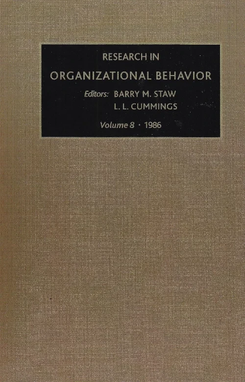 Coperta cărții "Research in Organizational Behavior" de autor necunoscut