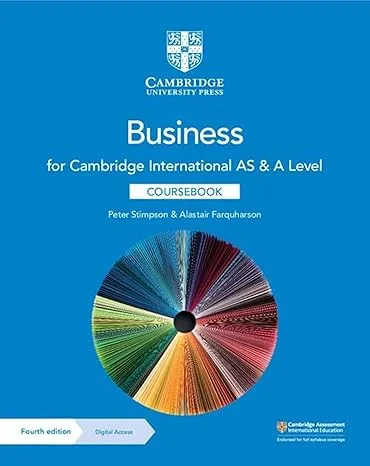 Coperta cărții "Cambridge International AS &amp; A Level Business Coursebook with Digital Access (2 Years)" de autor necunoscut