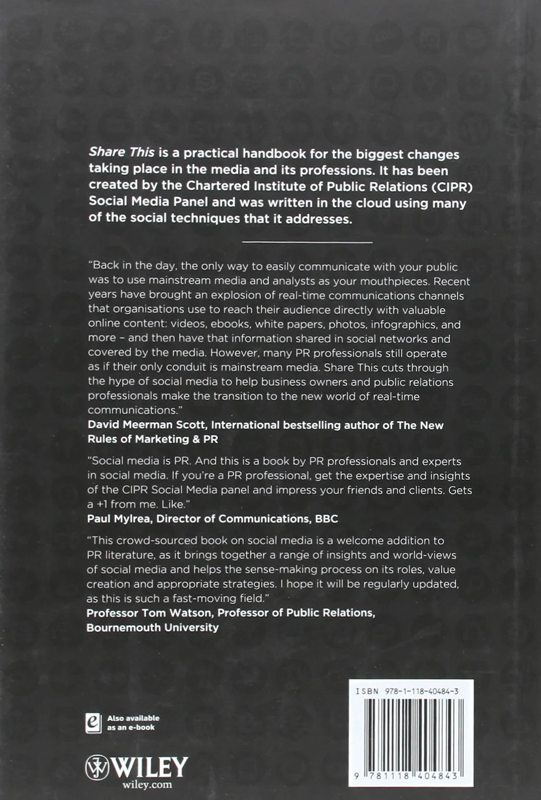 Coperta cărții "Share This - The Social Media Handbook for PR Professionals" de autor necunoscut