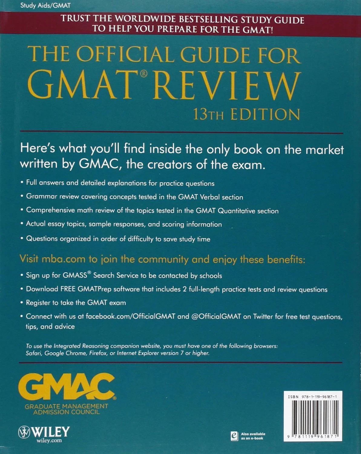Coperta cărții "GMAT Review 13e" de autor necunoscut