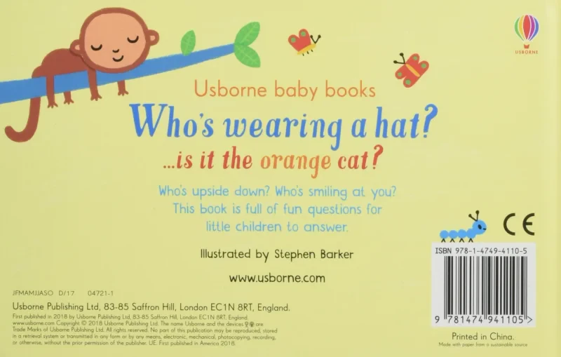 Coperta cărții "Who's Wearing a Hat? (Usborne Baby Books): 1" de autor necunoscut