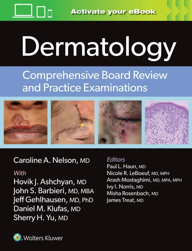 Coperta cărții "Dermatology: Comprehensive Board Review and Practice Examinations" de autor necunoscut