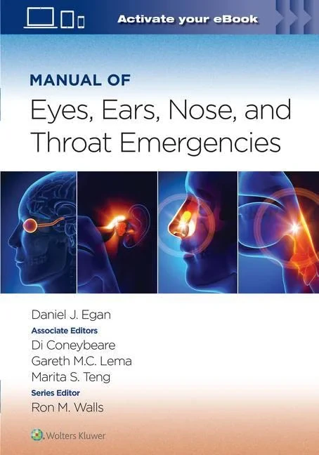 Coperta cărții "Manual of Eye, Ear, Nose, and Throat Emergencies: Volume 1" de autor necunoscut