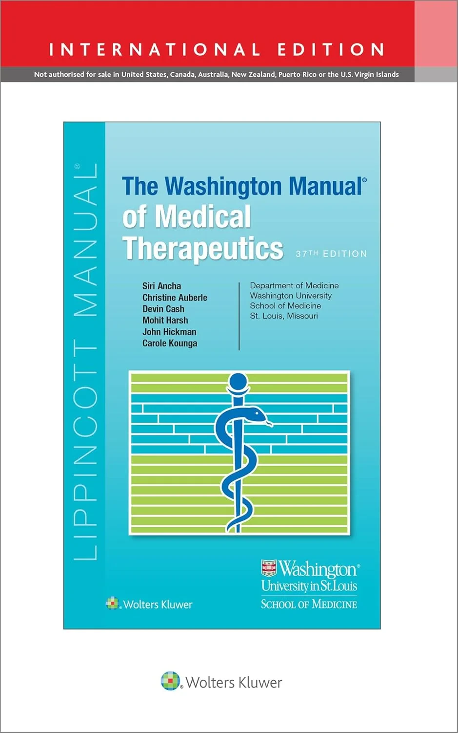 Coperta cărții "The Washington Manual of Medical Therapeutics, 37th Edition" de autor necunoscut