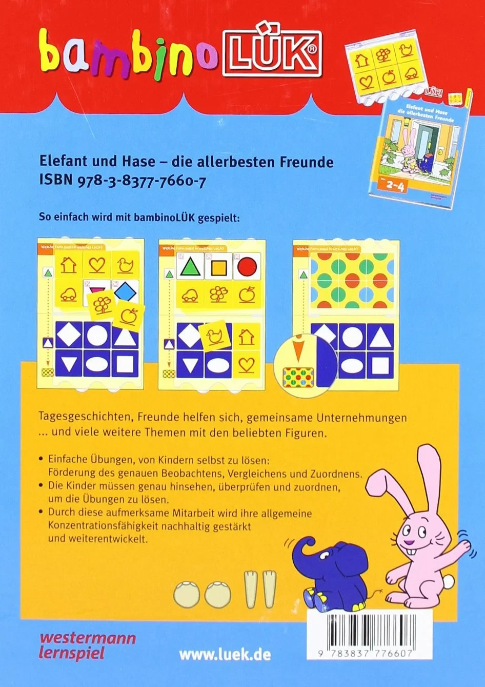 Coperta cărții "Elefant und Hase - die allerbesten Freunde" de autor necunoscut