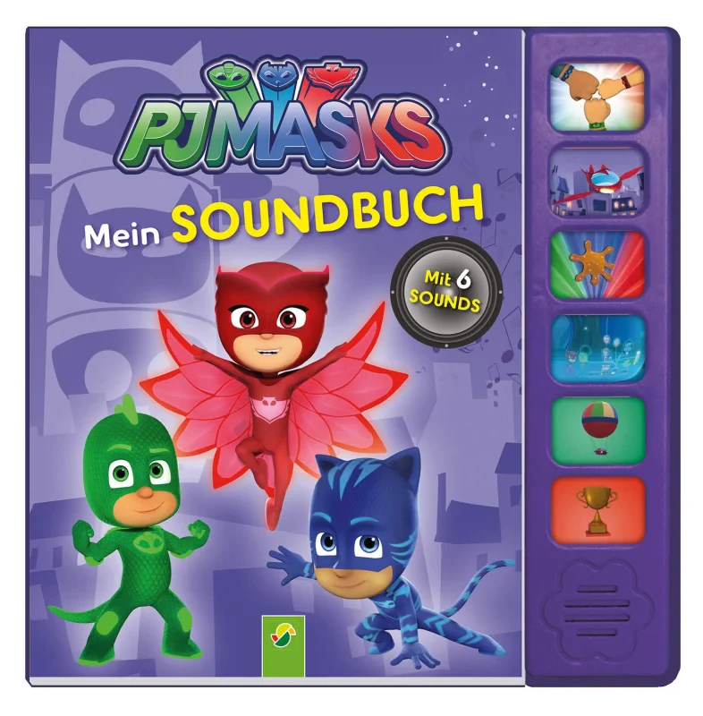 Coperta cărții "PJ Masks Mein Soundbuch: Mit 6 Sounds" de autor necunoscut