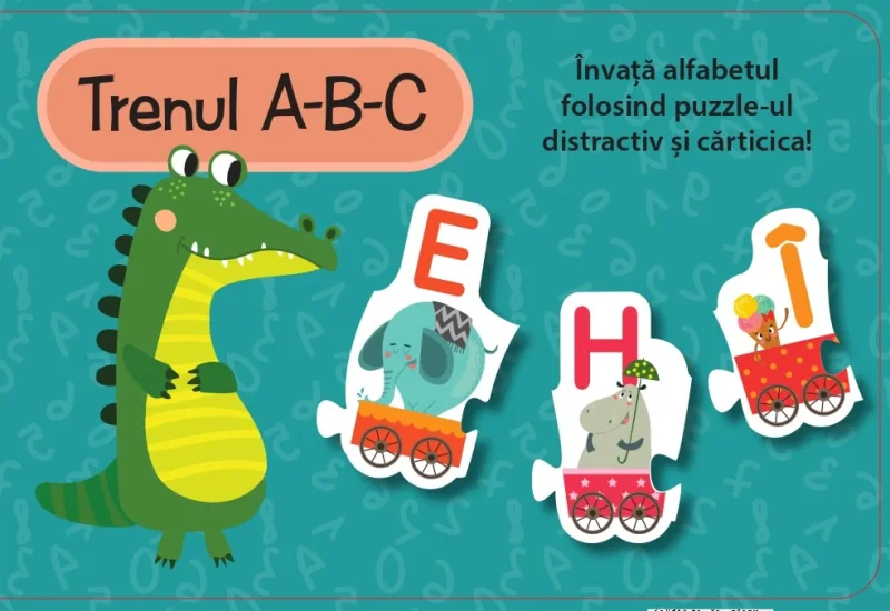 Coperta cărții "TRENUL A-B-C (Set carte + puzzle)" de autor necunoscut