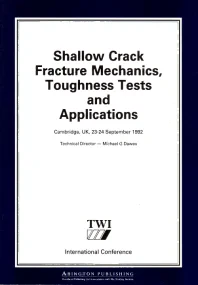 Shallow Crack Fracture Mechanics Toughness Tests a...